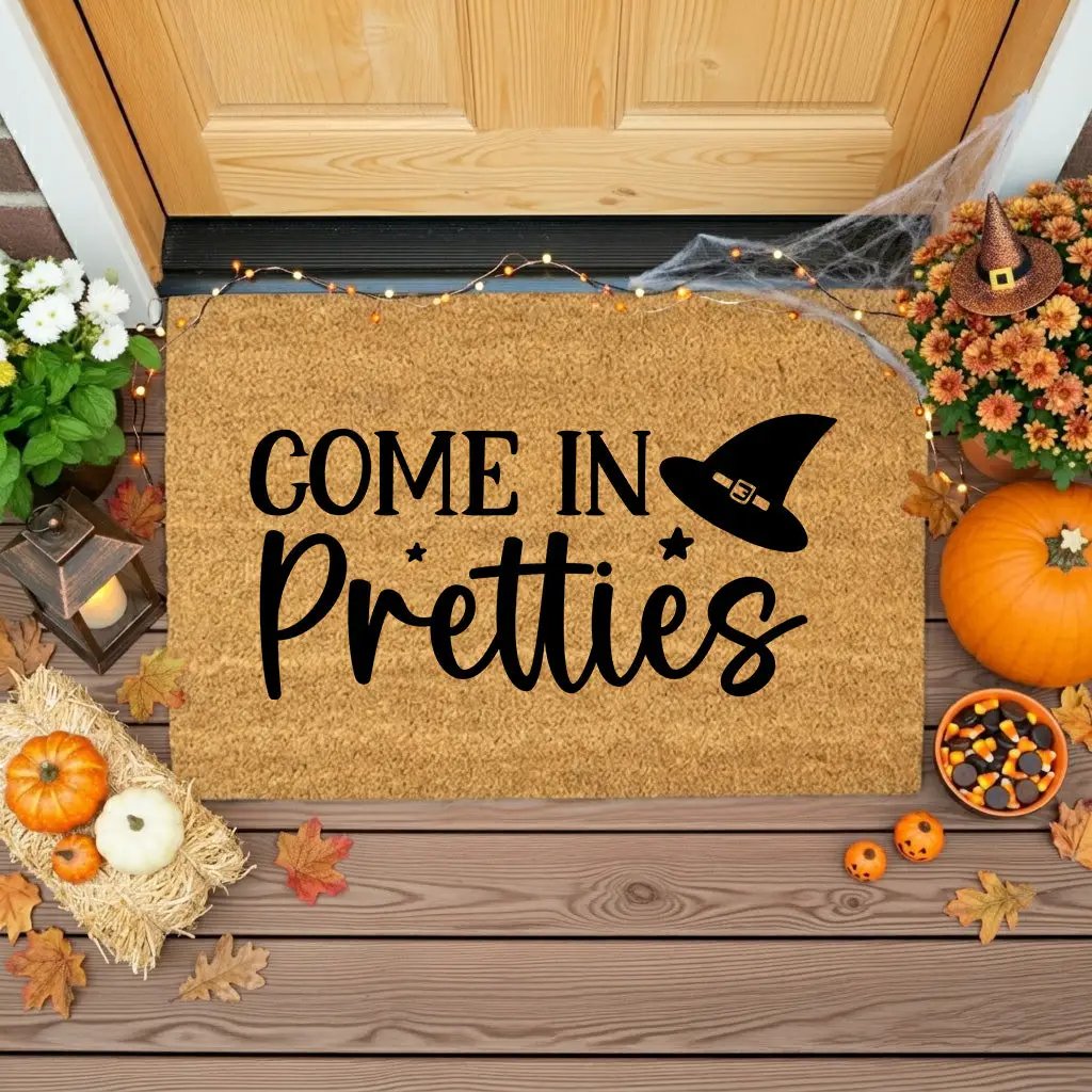 Come In Pretties Doormat – Funny Witch Halloween Outdoor Coir Mat