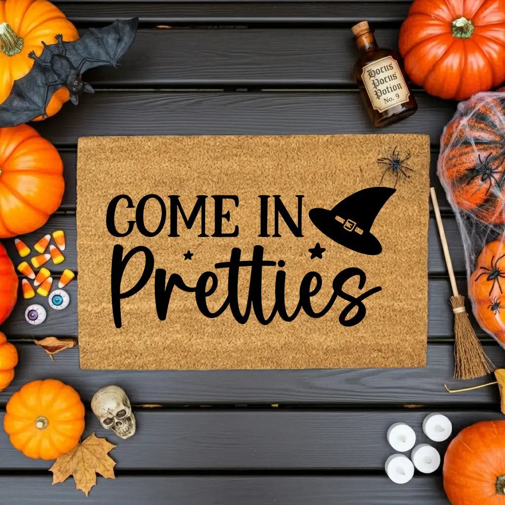 Come In Pretties Doormat – Funny Witch Halloween Outdoor Coir Mat