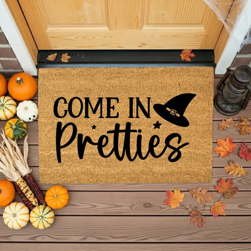 Come In Pretties Doormat – Funny Witch Halloween Outdoor Coir Mat