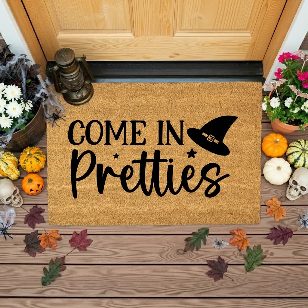 Come In Pretties Doormat – Funny Witch Halloween Outdoor Coir Mat