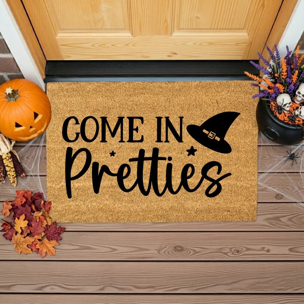 Come In Pretties Doormat – Funny Witch Halloween Outdoor Coir Mat