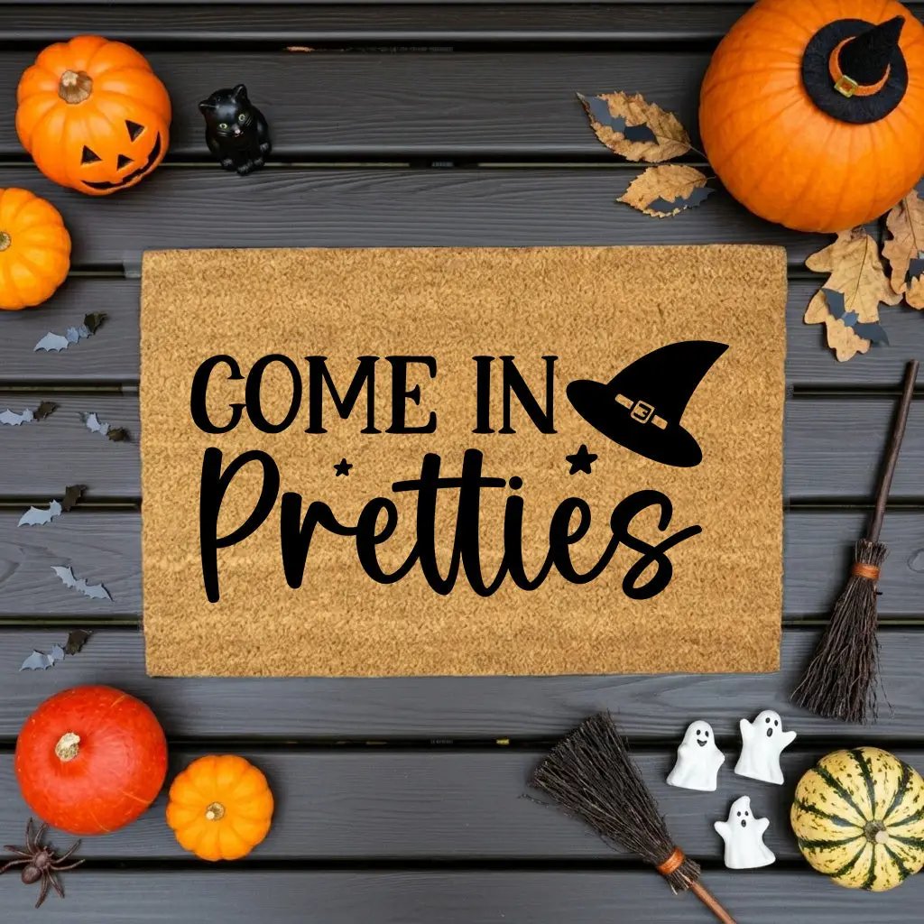 Come In Pretties Doormat – Funny Witch Halloween Outdoor Coir Mat