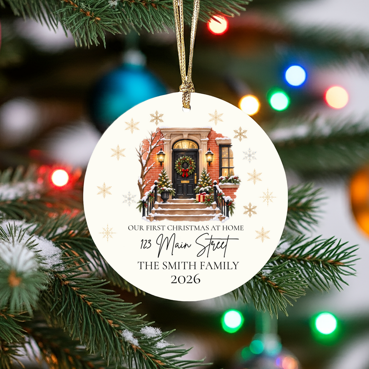Personalized First Christmas in New Home Ornament, Custom Address Christmas Ornament, New Homeowner Gift, Family Housewarming Keepsake