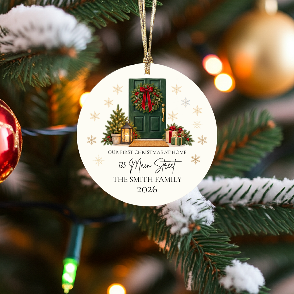 Personalized First Christmas in New Home Ornament, Custom Address Christmas Gift, New Homeowner Keepsake, Housewarming Gift 2026