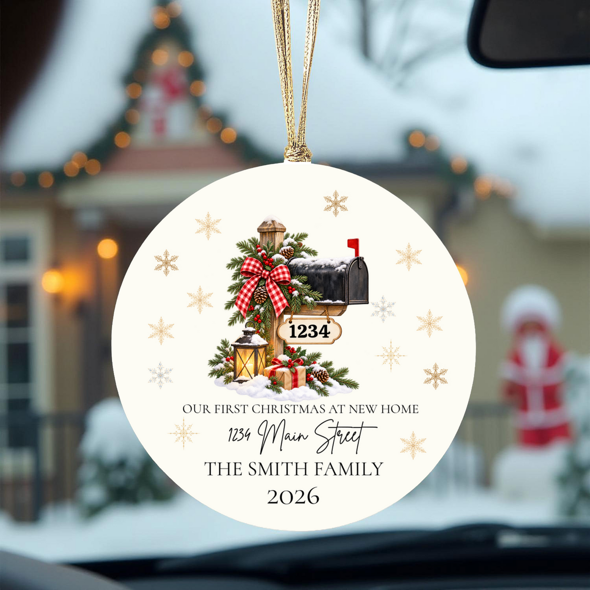 Personalized First Christmas in New Home Ornament, Custom Address Mailbox Christmas Decoration, New Homeowner Gift, Housewarming Keepsake