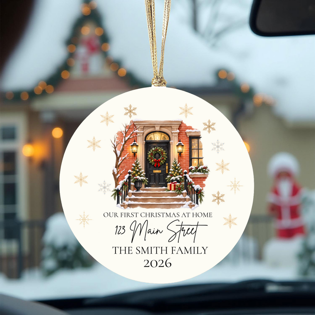 Personalized First Christmas in New Home Ornament, Custom Address Christmas Ornament, New Homeowner Gift, Family Housewarming Keepsake
