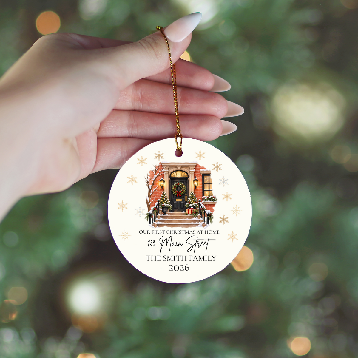 Personalized First Christmas in New Home Ornament, Custom Address Christmas Ornament, New Homeowner Gift, Family Housewarming Keepsake