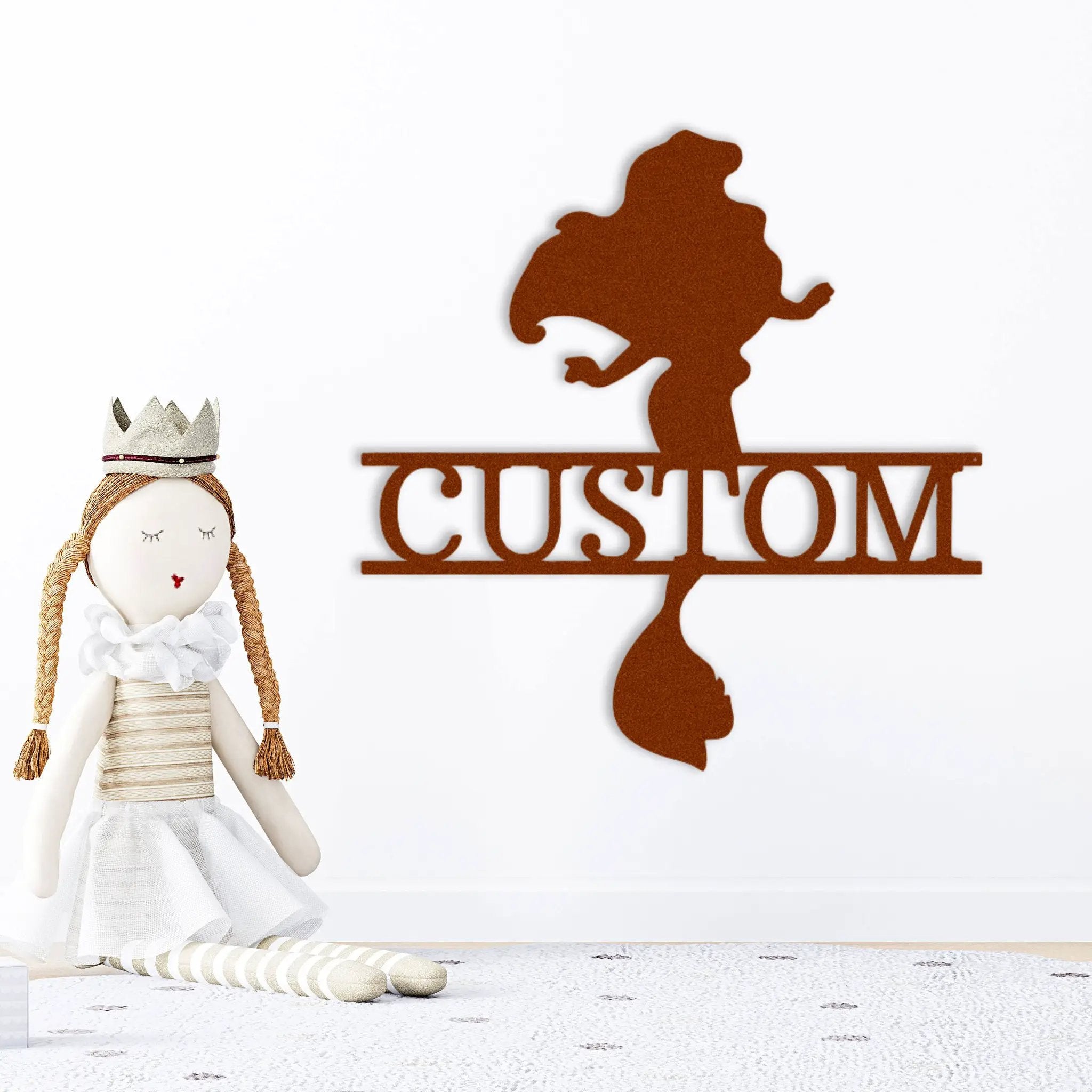 Princess Ariel Custom Name Metal Art Wall Sign