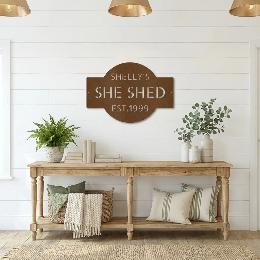 Personalized 3 Line Metal Wall Sign, Custom Name & Phrase Wall Art, Family Home Garage She Shed Man Cave Sign, Custom Metal Decor, Personalized Housewarming Gift