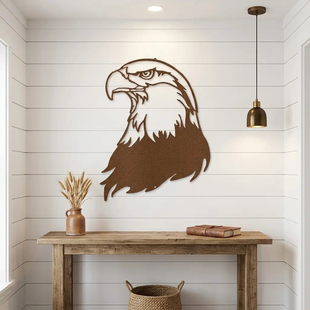 Bald Eagle Metal Wall Art – Patriotic USA Decor – American Eagle Sign – Rustic Wall Decor – Outdoor Metal Art