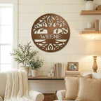 Personalized Tree of Life Metal Wall Art – Custom Family Name Sign – Tree of Life Metal Decor – Nature Inspired Family Wall Decor