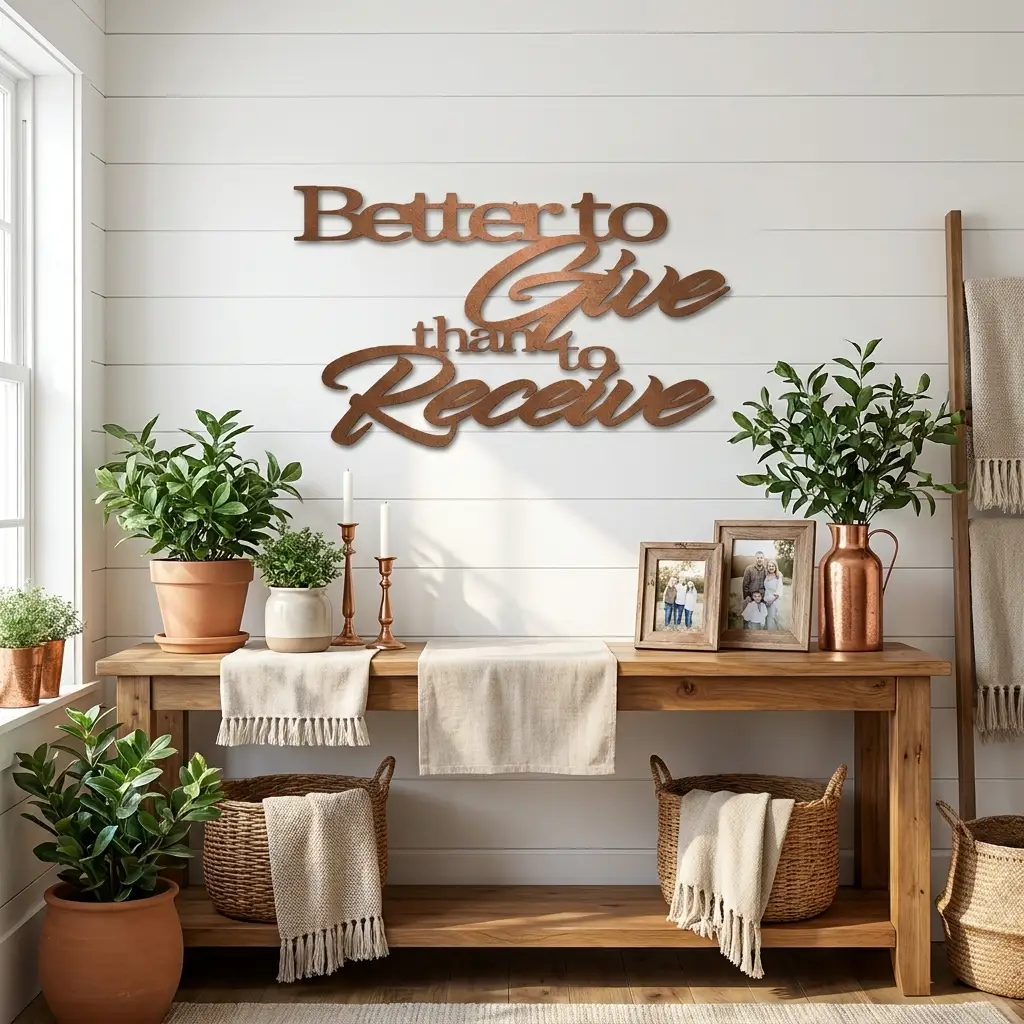 Better to Give Than Receive Quote Indoor Outdoor Steel Wall Sign