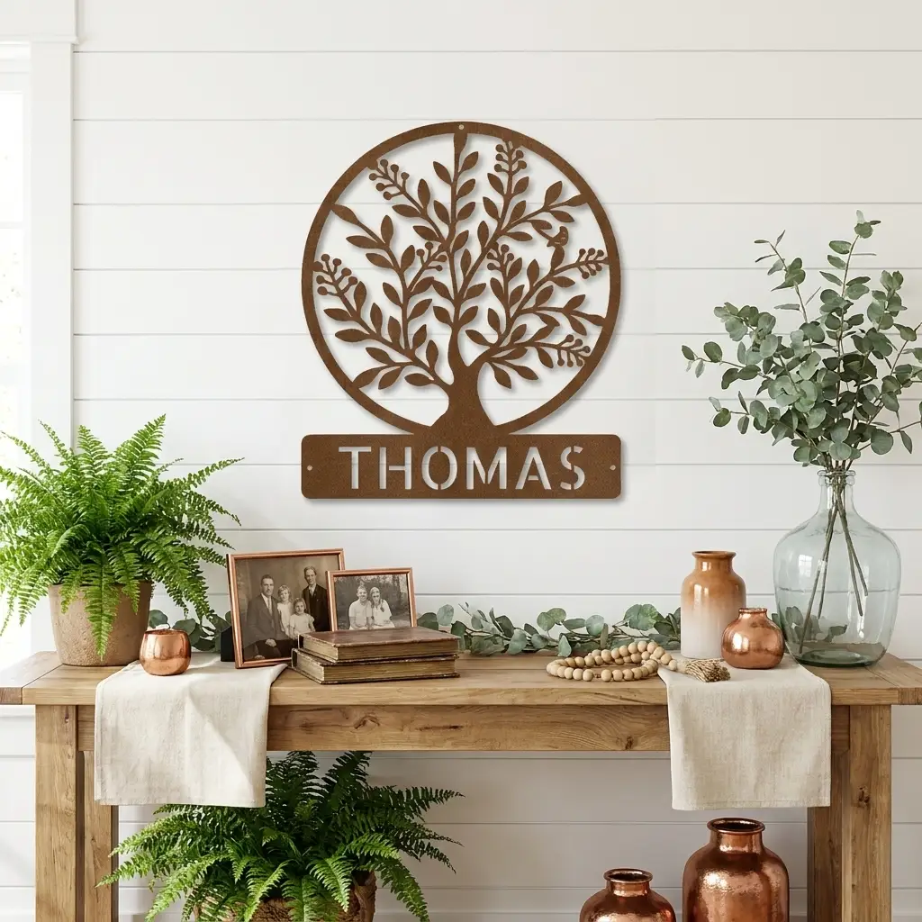 Personalized Tree of Life Metal Wall Sign: Celebrate Your Roots