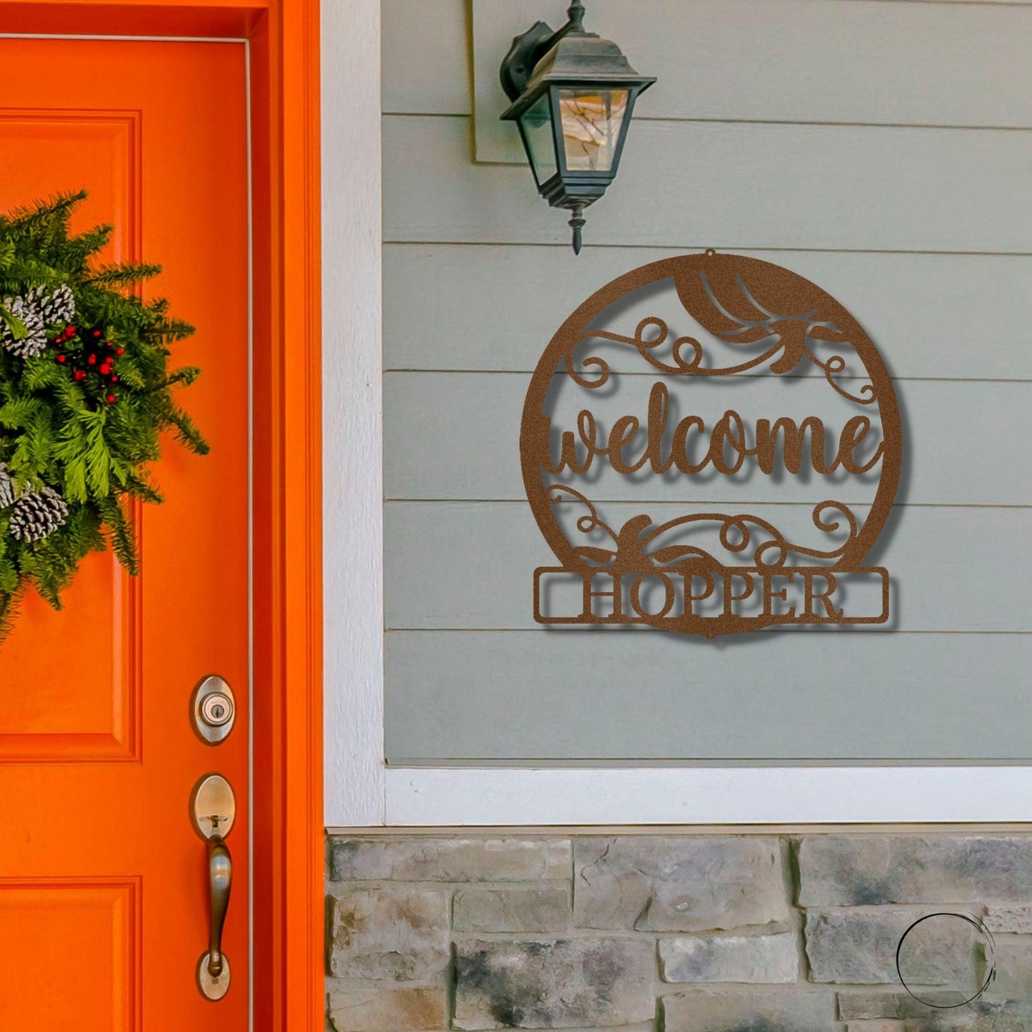 Welcome Fall Custom Monogram Indoor Outdoor Steel Wall Sign - Mallard Moon Gift Shop