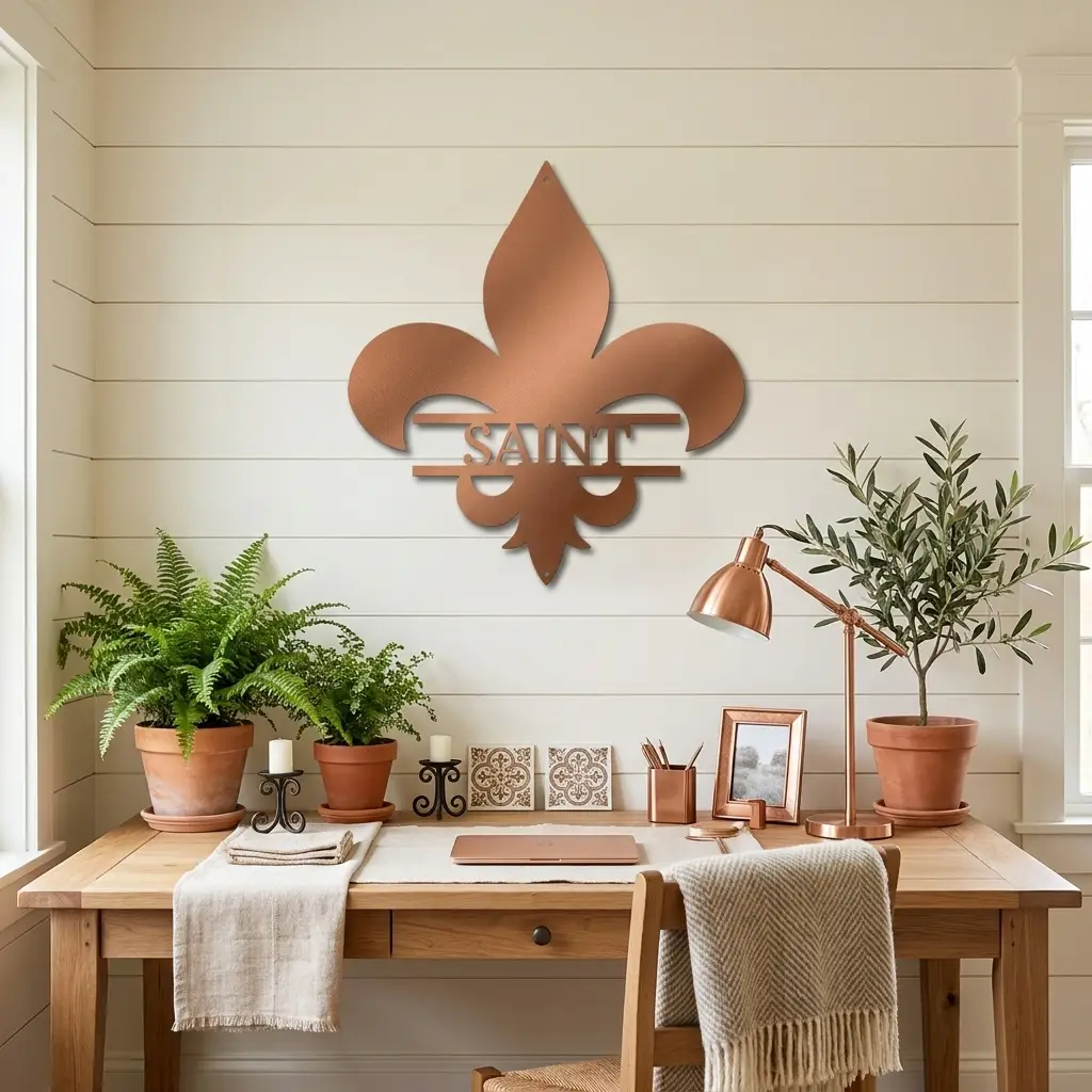 Personalized Fleur De Lis Metal Wall Art – Custom Name Sign – Louisiana Decor – Saints Inspired Wall Decor – Family Name Steel Sign