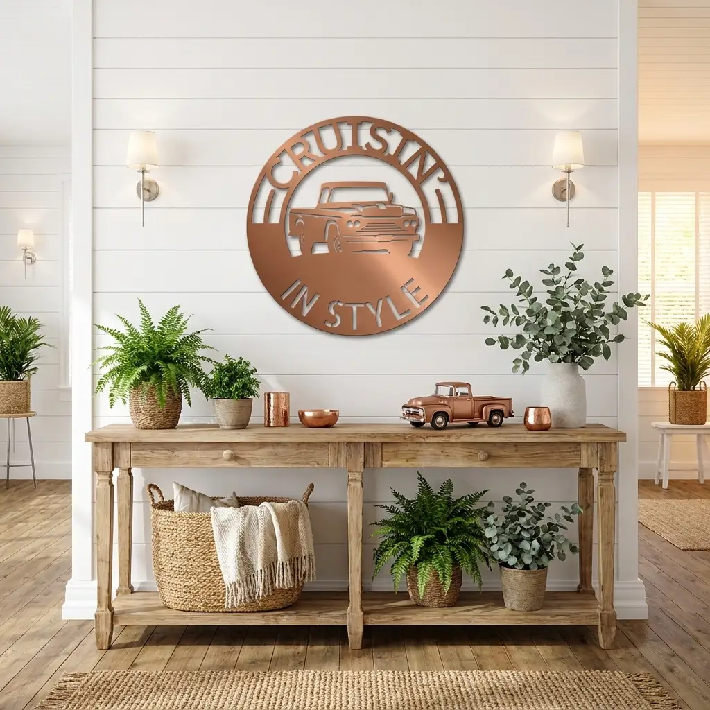 Classic Pickup Truck Personalized Indoor Outdoor Steel Sign Wall Sign