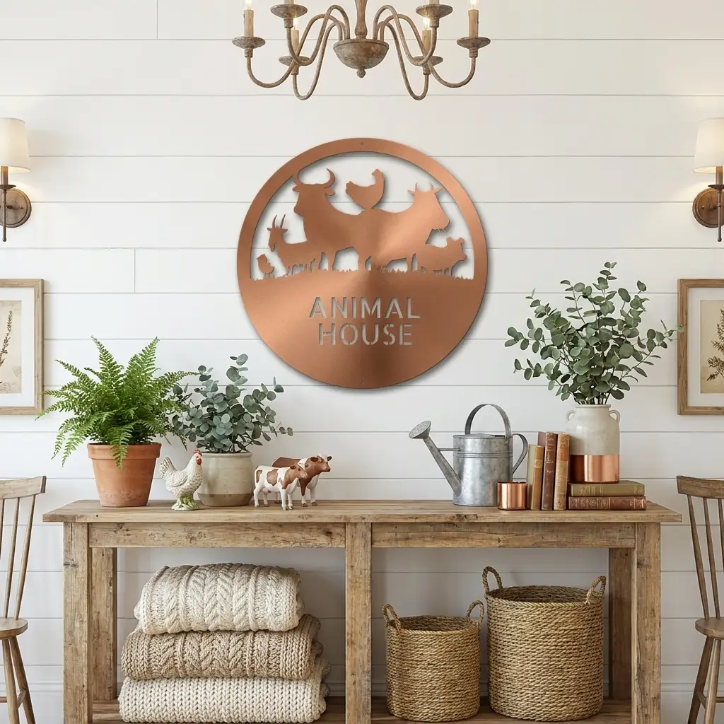 Personalized Farm Animal Metal Sign | Custom Barnyard Wall Decor | Farmhouse Animal Name Sign | Rustic Livestock Metal Art | Homestead Gift | Made in USA