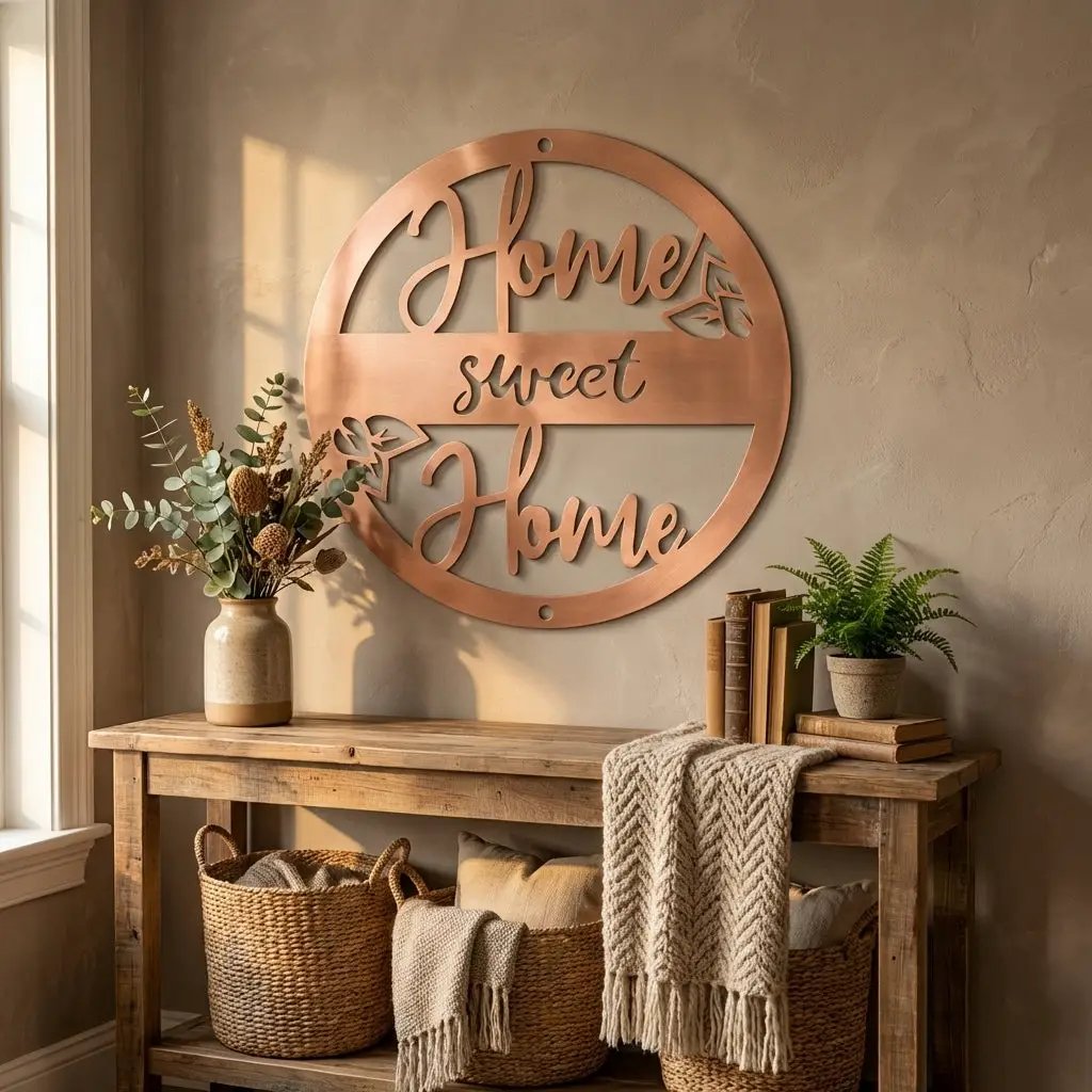 Home Sweet Home Metal Wall Art – Farmhouse & Rustic Decor