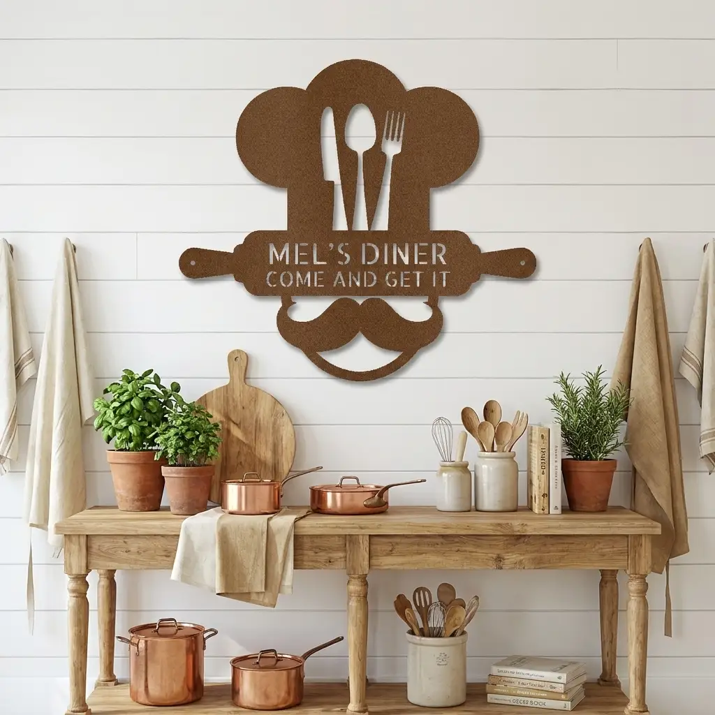 Personalized Diner Metal Wall Art: Where Every Meal is Your Signature Dish