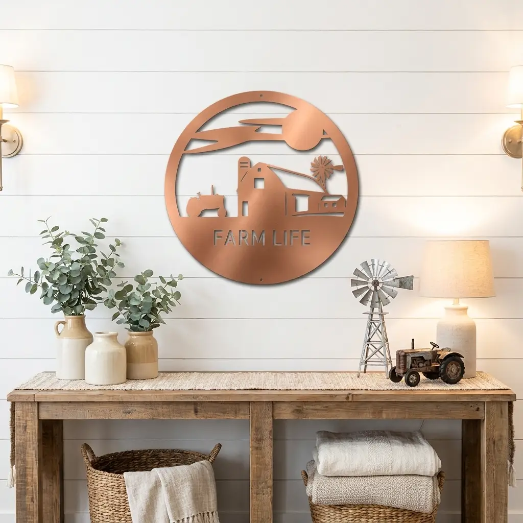 Personalized Farm Life Metal Sign – Custom Farm Name Sign – Rustic Farmhouse Wall Decor – Barn & Ranch Metal Art