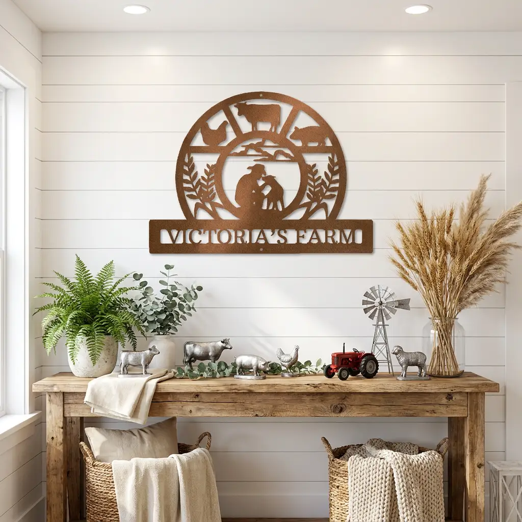 Personalized Farm Metal Wall Art – Custom Family Farm Sign – Ranch Decor – Barn Wall Art – Livestock Sign – Gift for Farmers
