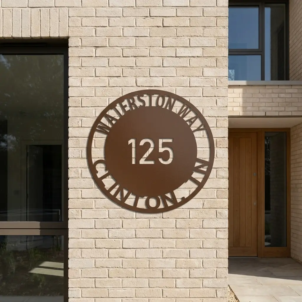 Personalized Address Sign, Custom House Number Sign, Outdoor Metal Address Plaque, Modern House Sign, Housewarming Gift
