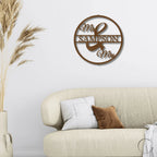 Mr and Mrs Circle Custom Name Steel Wall Sign