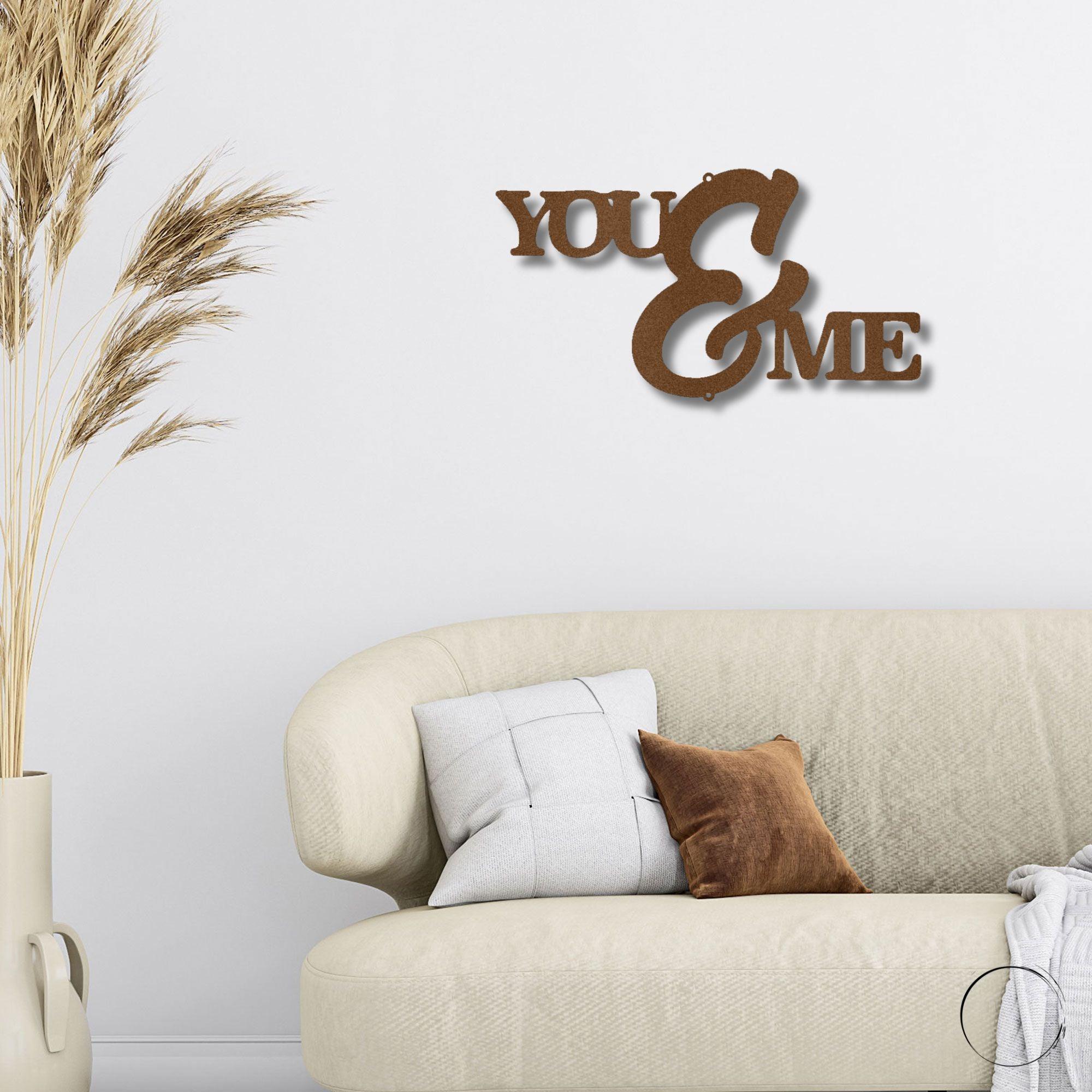 You and Me Script Indoor Outdoor Steel Wall Sign - Mallard Moon Gift Shop