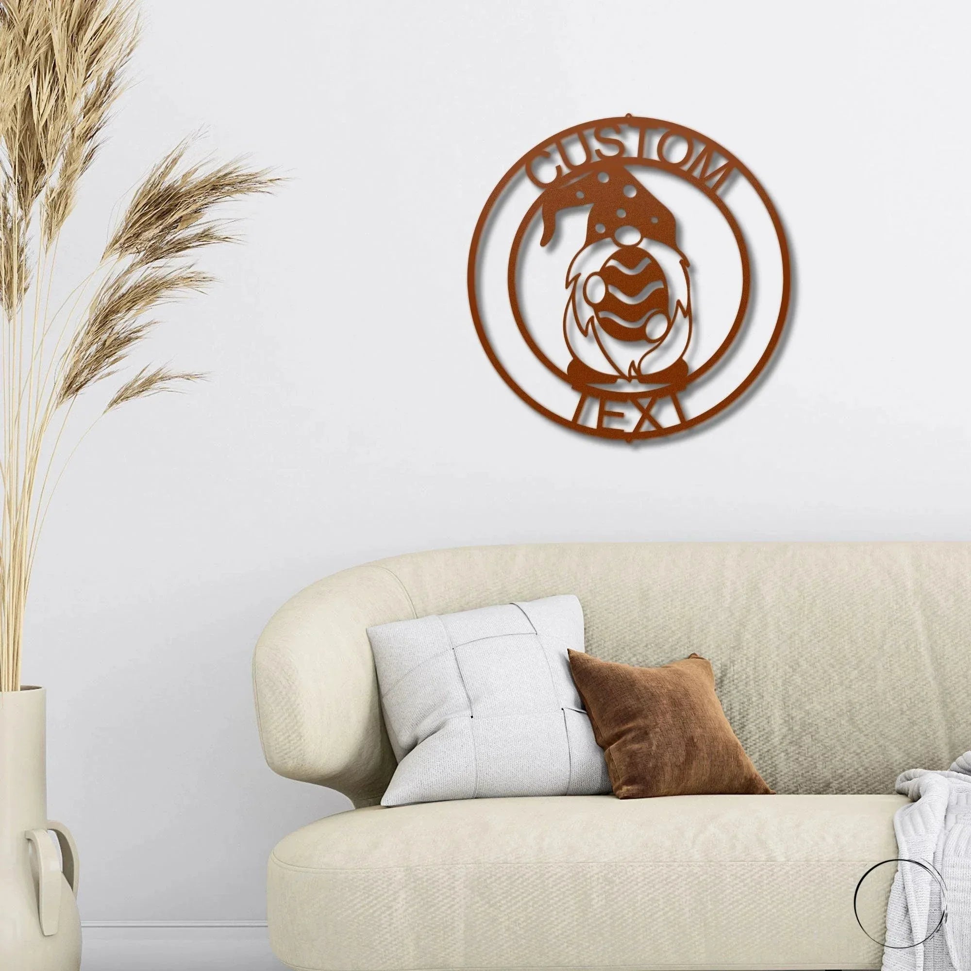 Gnome Easter Egg Custom Name Metal Art Wall Sign Home Decor