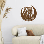 Roaring Bear Custom Name Indoor Outdoor Steel Wall Sign