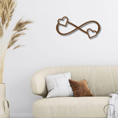Double Heart Infinity Steel Wall Sign - Mallard Moon Gift Shop