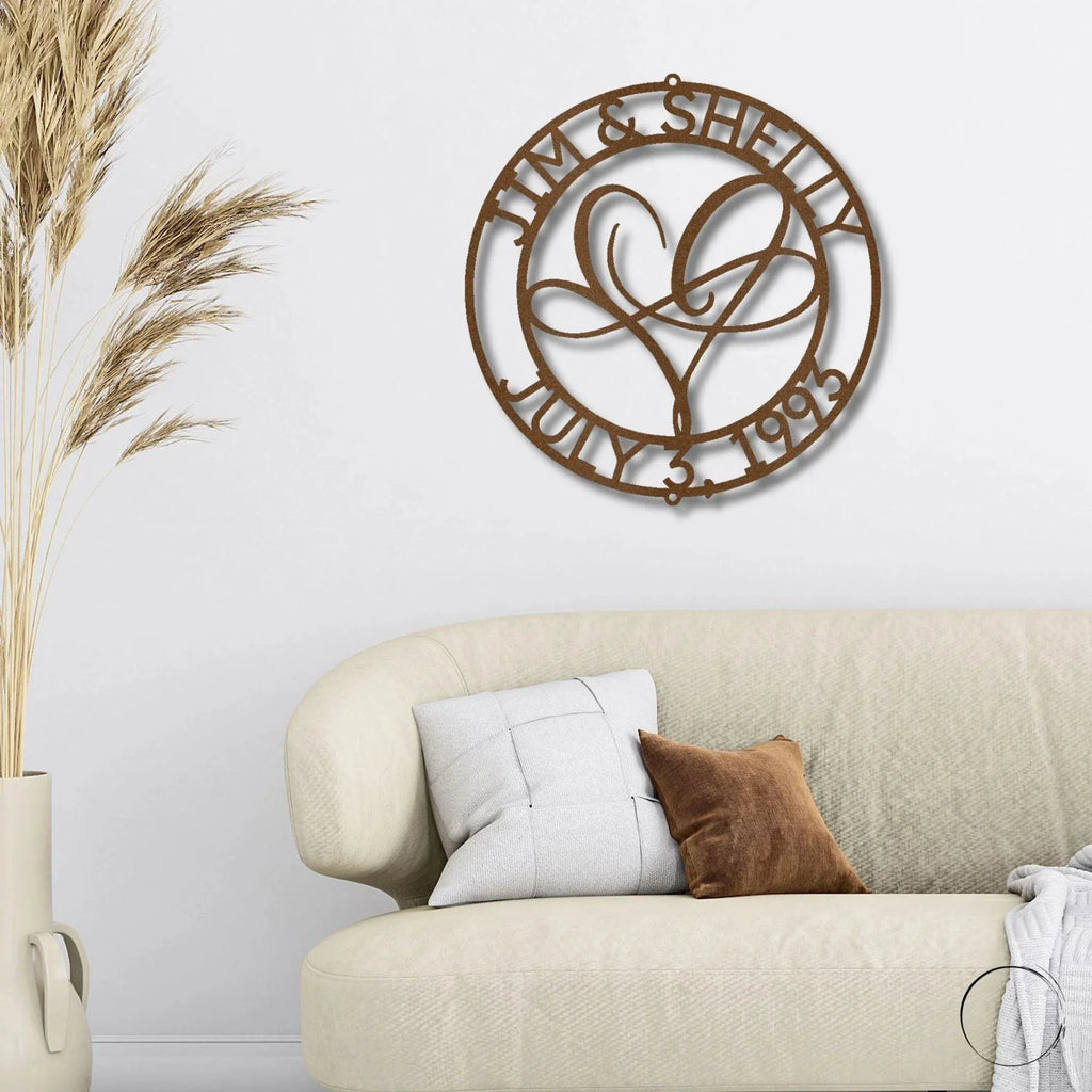 Infinite Love Personalized Name Steel Wall Sign Valentine Anniversary Birthday Gift