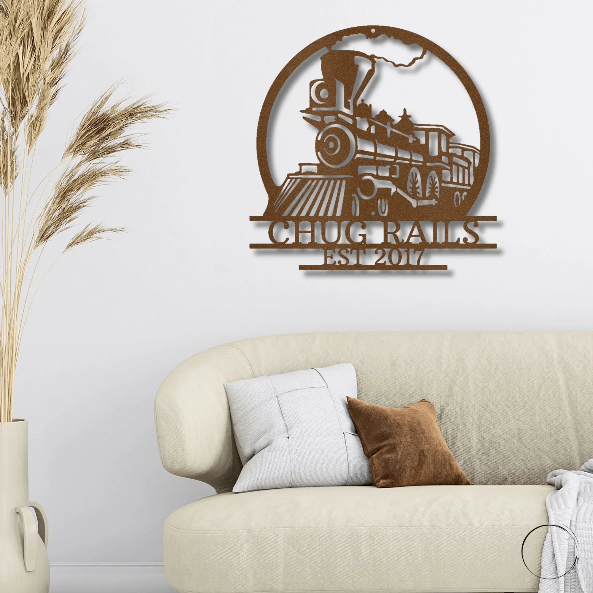 Vintage Steam Locomotive Train Personalized Name Metal Art Wall Sign