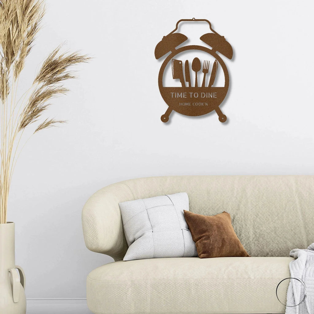 Food Time Kitchen Timer Custom Name Indoor Outdoor Steel Wall Sign