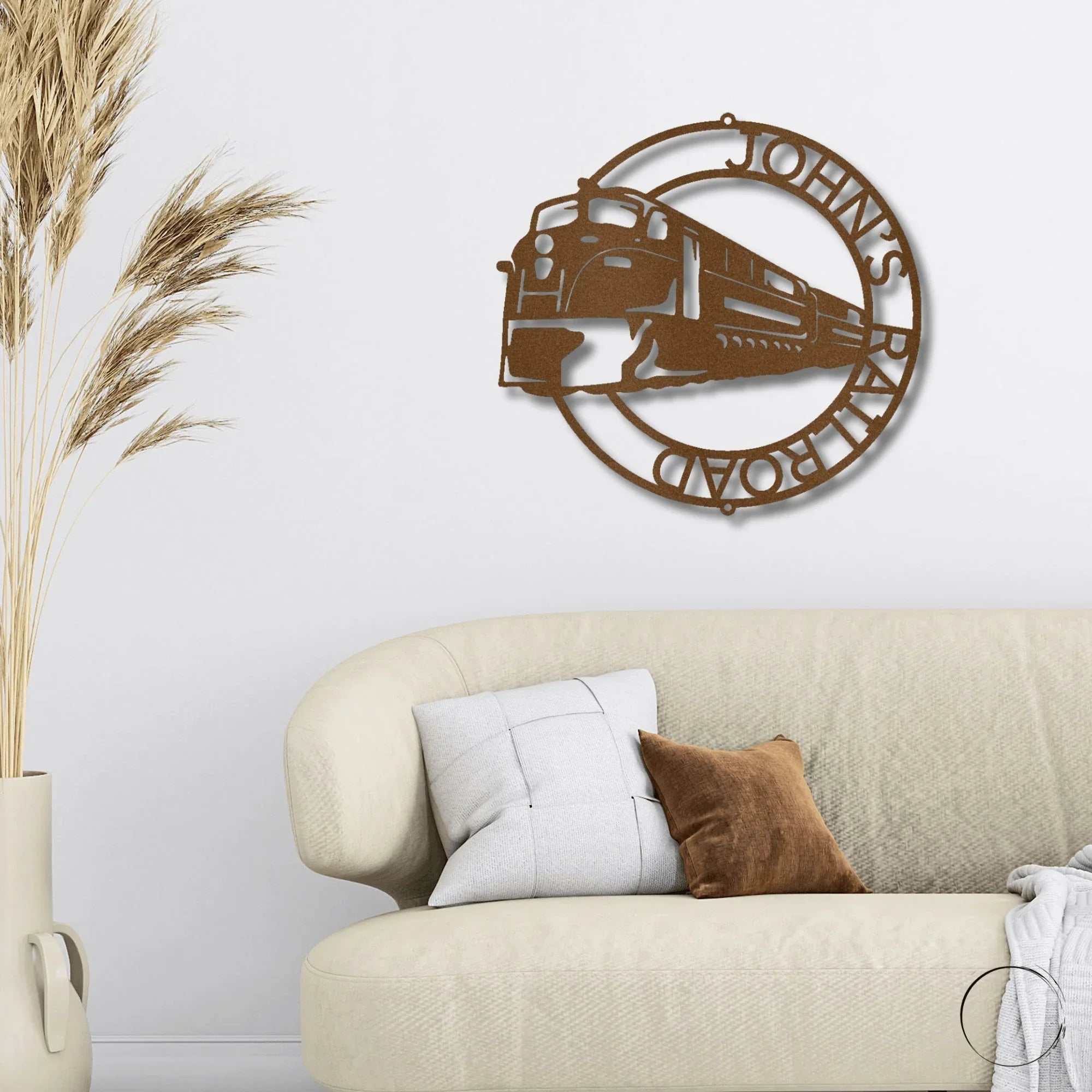 Train Ring Personalized Metal Art Steel Wall Sign