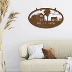 Farmstead Custom Name Monogram Indoor Outdoor Steel Wall Sign