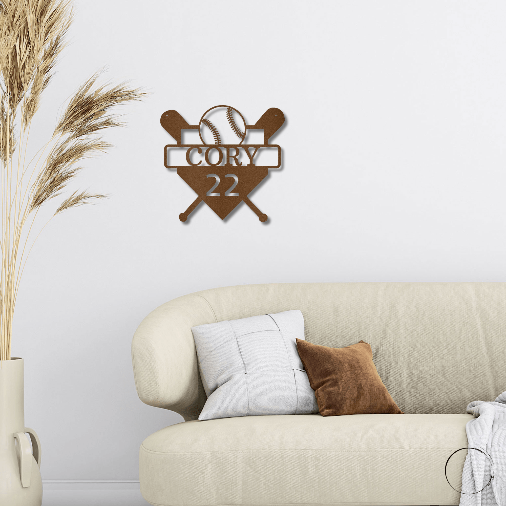 Baseball Home Plate Custom Name Metal Art Wall Sign - Mallard Moon Gift Shop