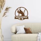 Baseball Player Custom Name Metal Art Wall Sign