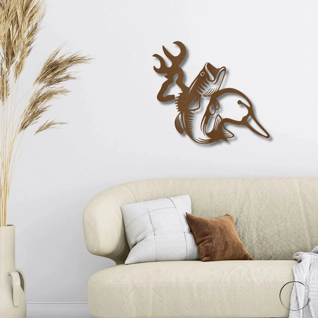 Wildlife Calling Fishing Deer Duck Hunting Metal Art Wall Sign