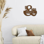 Couples Mr. and Mrs. Custom Name Monogram Indoor Outdoor Steel Wall Sign