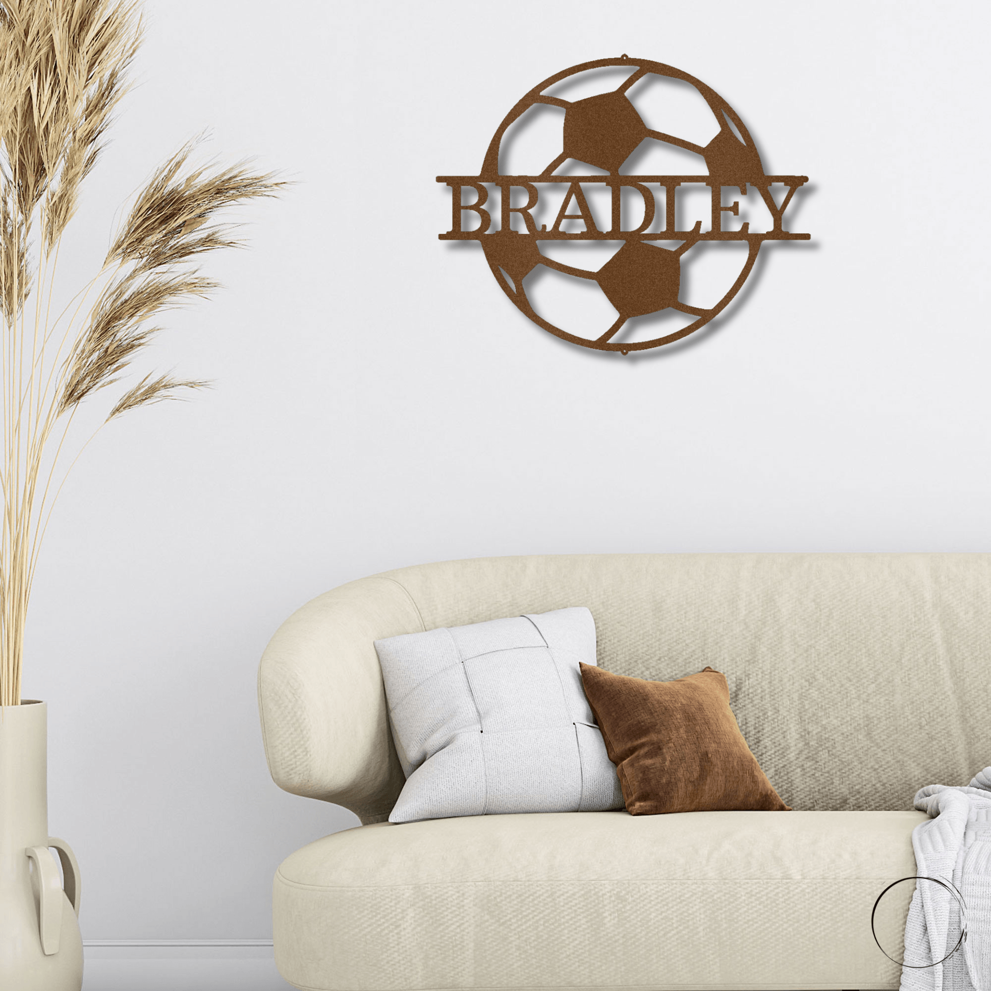 Soccer Ball Custom Name Steel Wall Sign - Mallard Moon Gift Shop