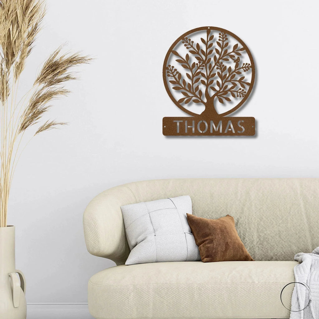 Personalized Tree of Life Metal Wall Sign: Celebrate Your Roots