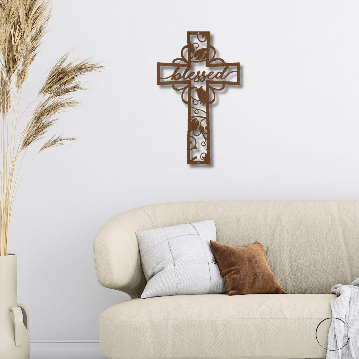 Blessed Cross Ornate Metal Wall Art - Mallard Moon Gift Shop