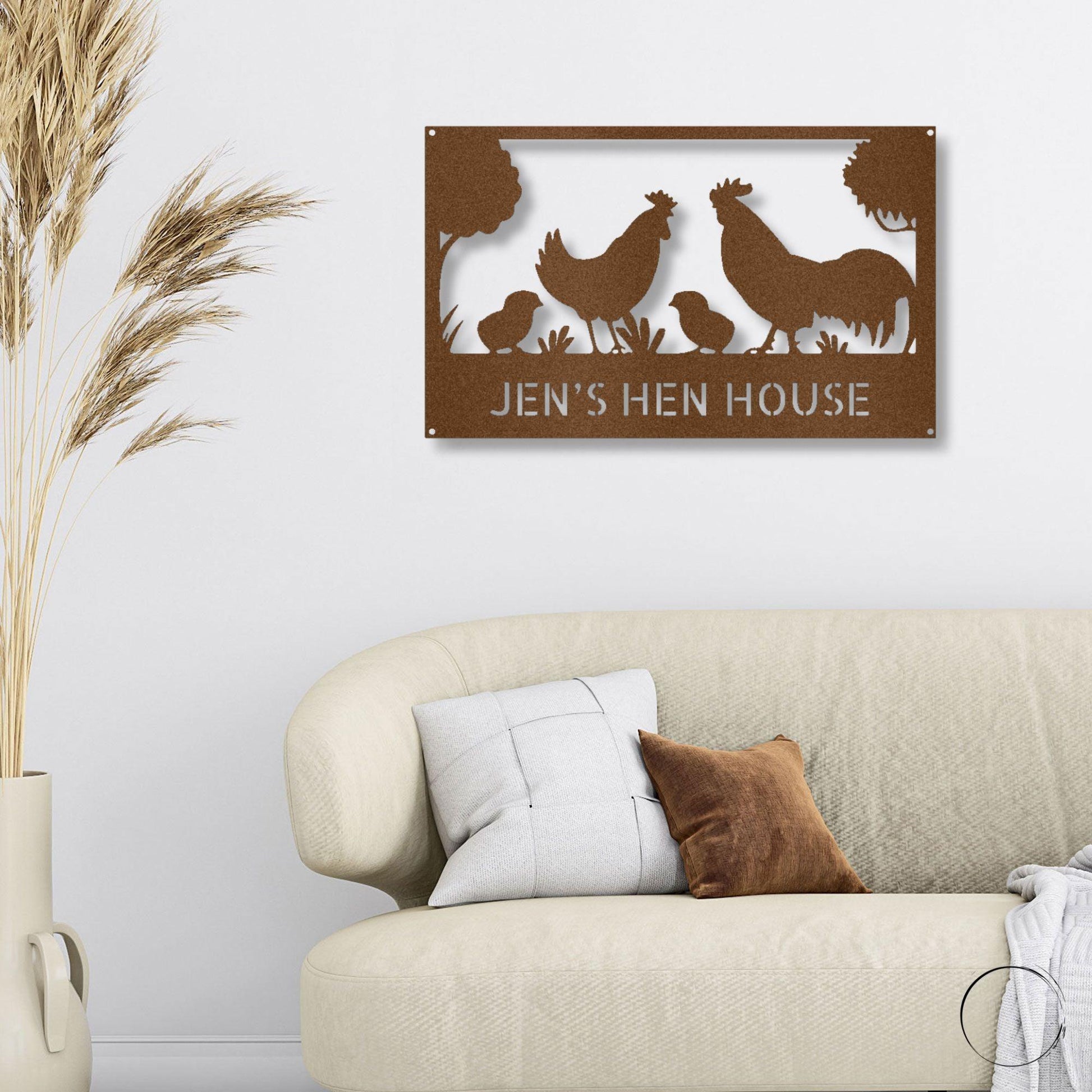 Personalized Hen House Metal Wall Art: Celebrate Your Coop with Style - Mallard Moon Gift Shop