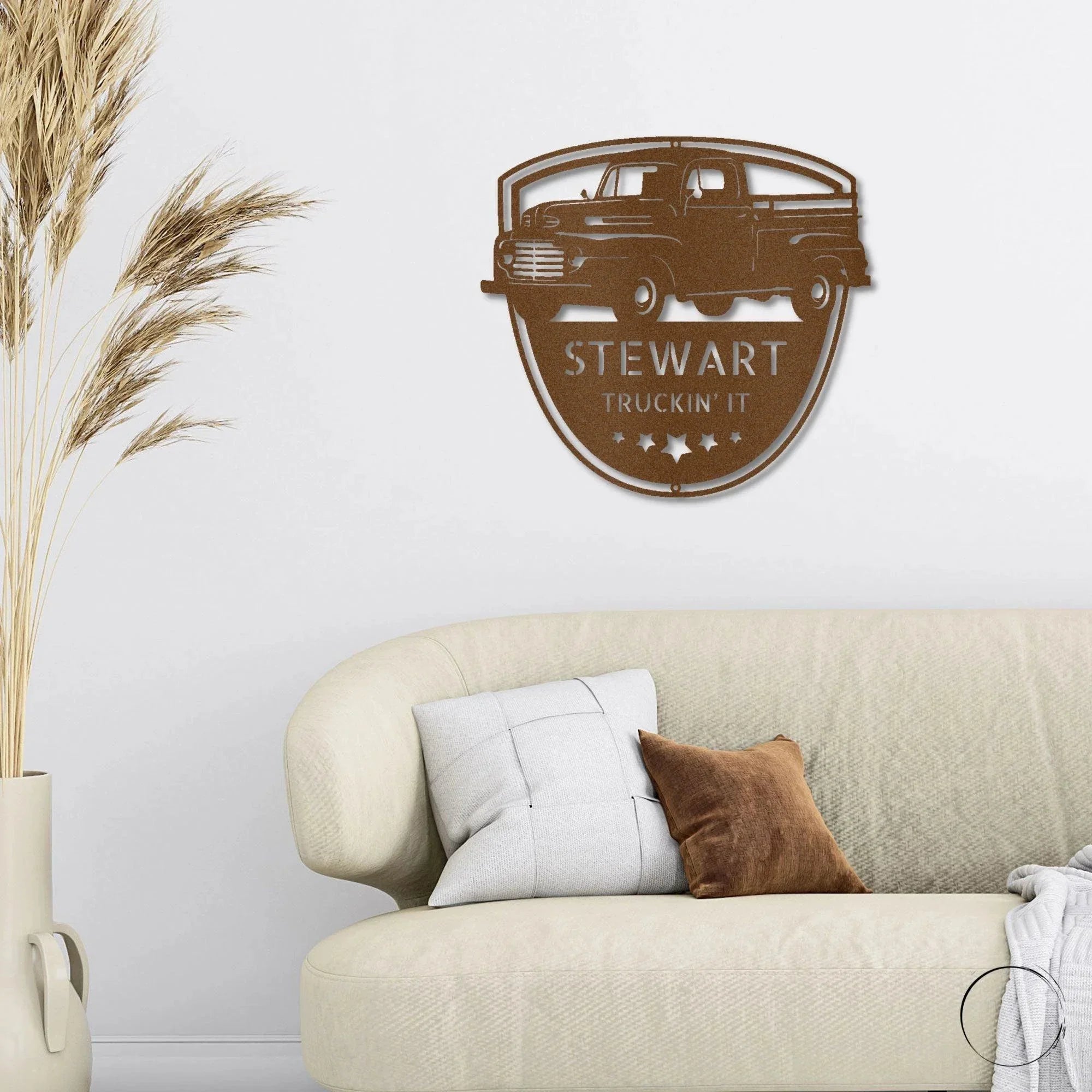 Classic Pickup Truck Personalized Steel Wall Sign