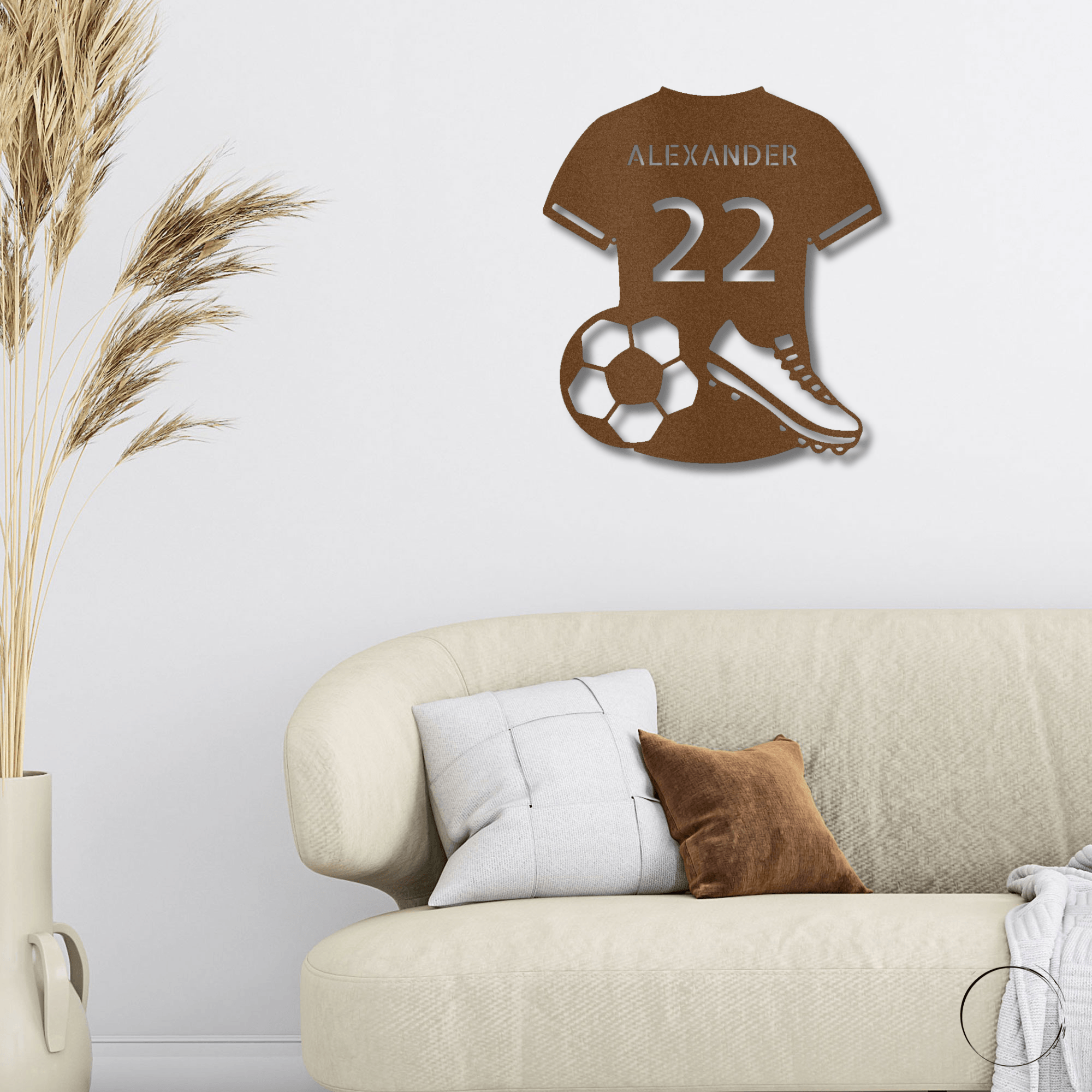 Soccer Jersey Monogram Custom Name Steel Sign Metal Wall Art - Mallard Moon Gift Shop