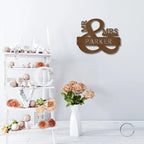 Couples Mr. and Mrs. Custom Name Monogram Indoor Outdoor Steel Wall Sign