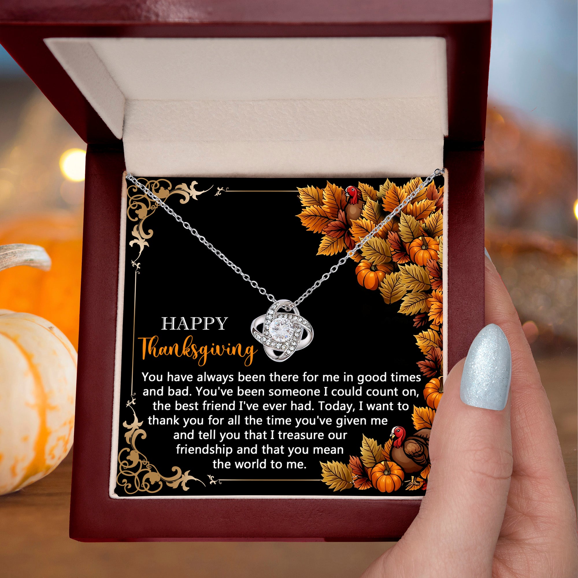 Gift for Thanksgiving - Count On - Love Knot Pendant Necklace - Mallard Moon Gift Shop