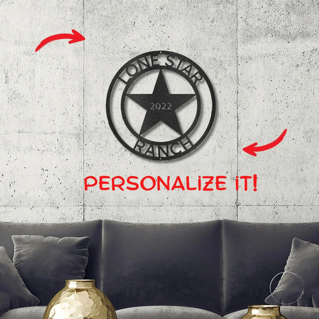 Country Star Custom Name Metal Art Wall Sign