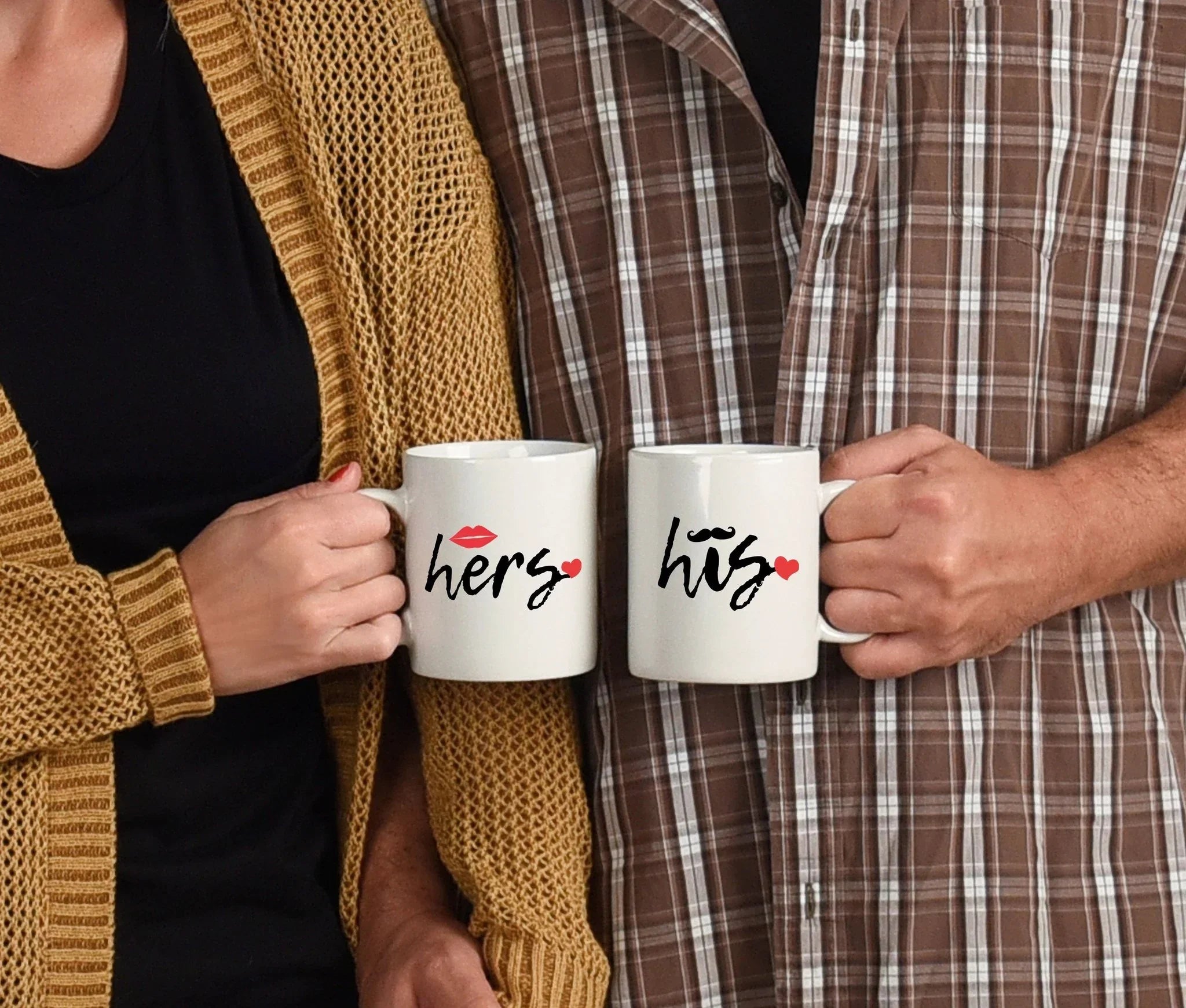 His and Hers Coffee Mug Set – Romantic Ceramic Mug Pair (11oz/15oz) for Couples, Anniversary, or Valentine’s Day